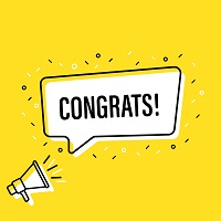 yellow background with words 'Congrats'