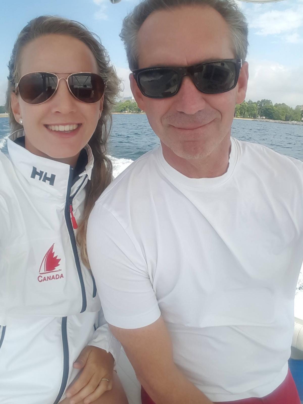 Dr ten Hove and daughter Ali on the water