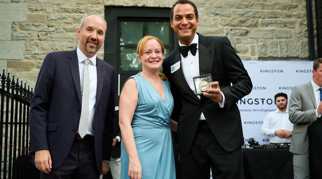 From left to right: Mayor Patterson, Donna Gillespie, and Dr. Wael Abuzeid at the 40 under 40 banquet