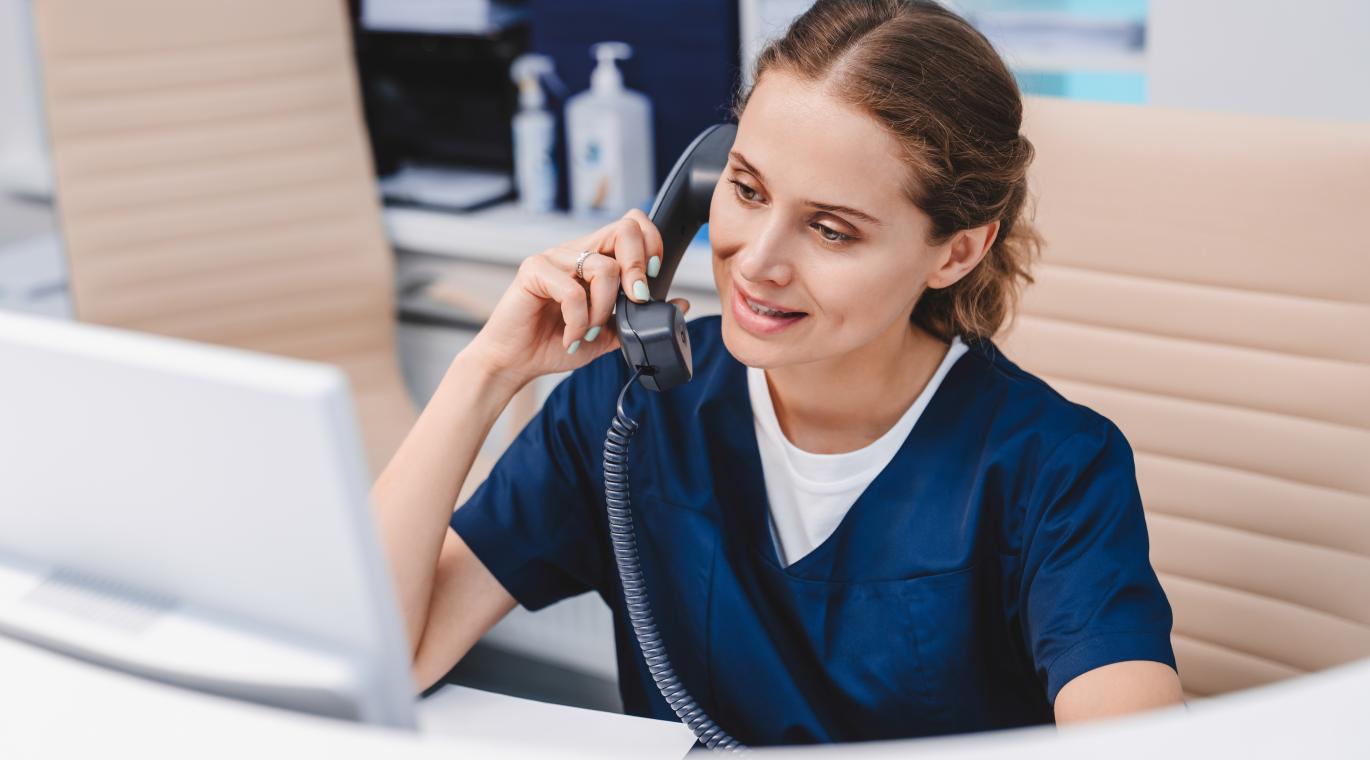 medical assistant on the phone