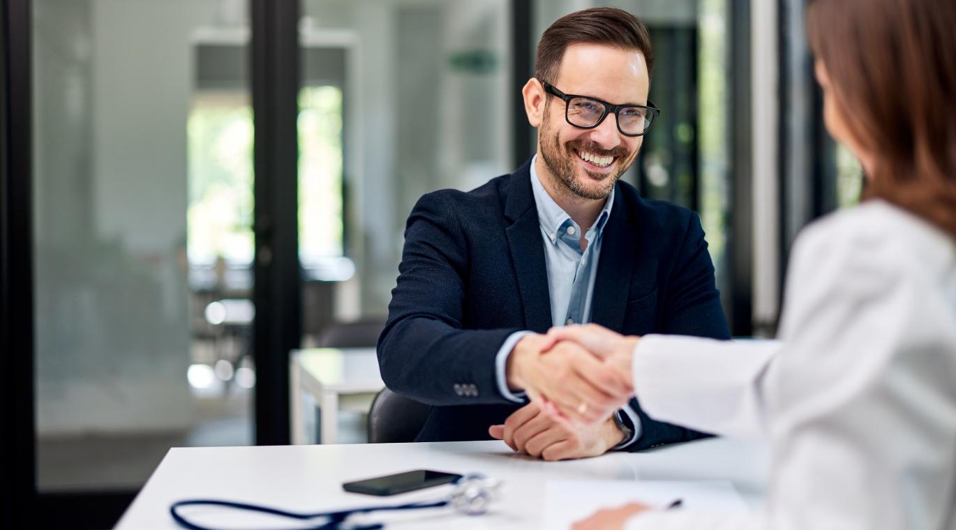 Physicians shaking hands