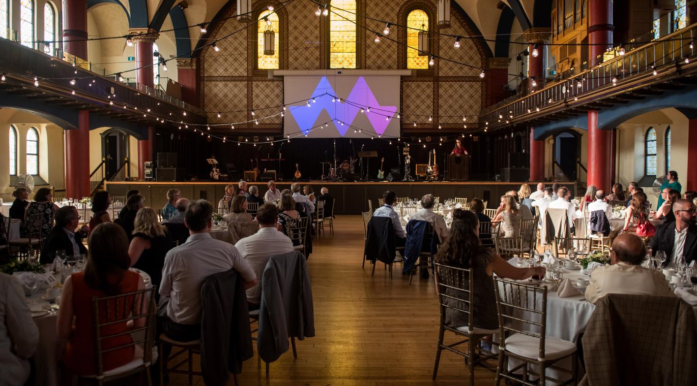 Picture of whole room while guests are listening to Jane Philpott talk