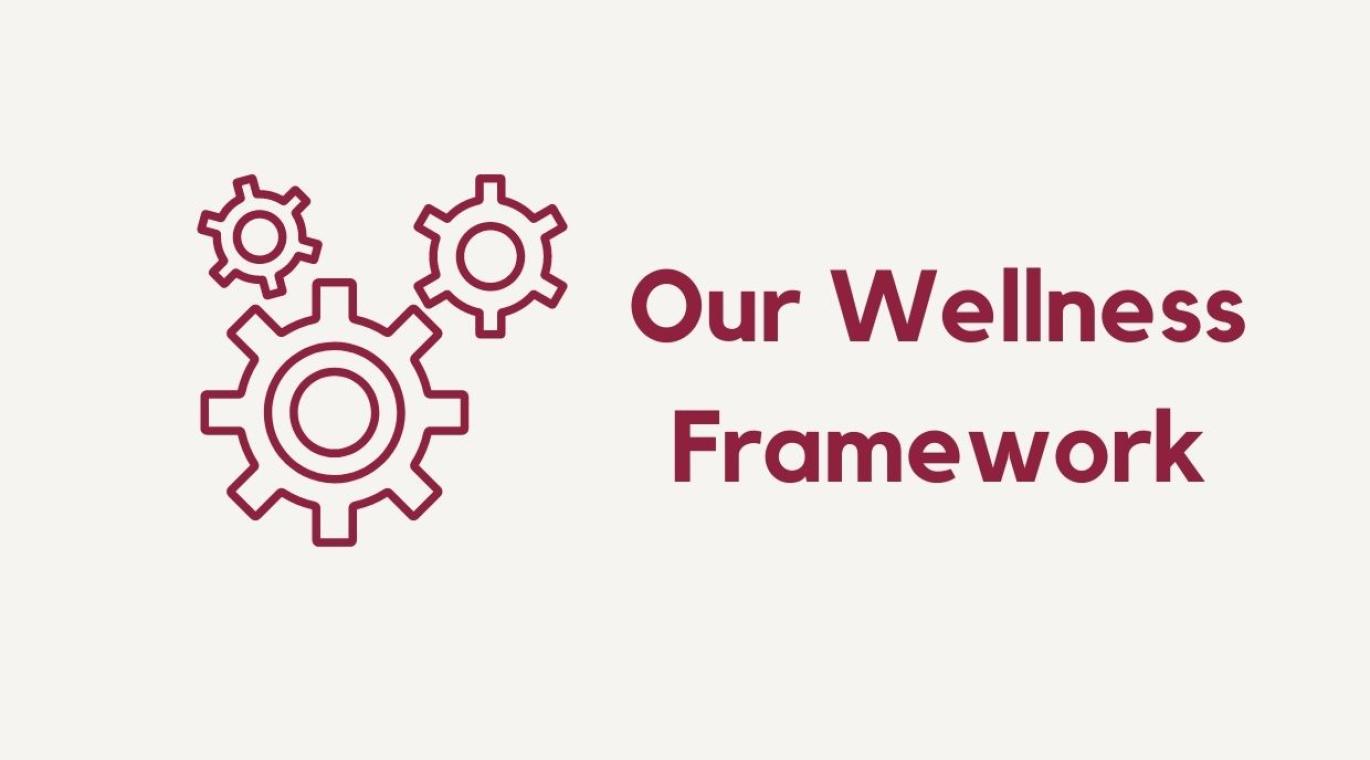 words 'Our Wellness Framework' next to image of gears