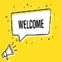 Word 'Welcome' with bright yellow background