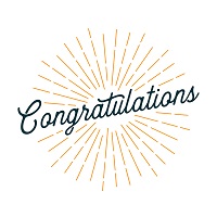 word "congratulations" on white background