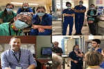 collage of photos featuring Emergency Medicine physicians and Dr. David Messenger