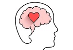 Picture of a brain with a heart in the middle