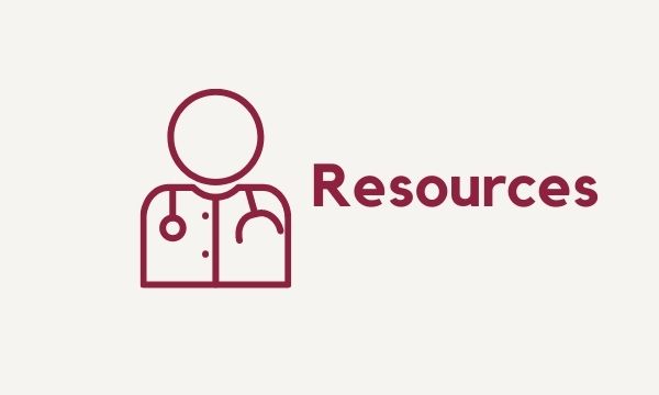 outline of a physician with text "Resources"